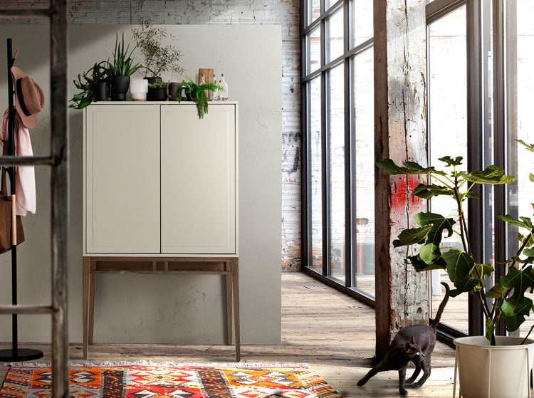 Two-door display sideboard with walnut - Angel Cerdá S.L