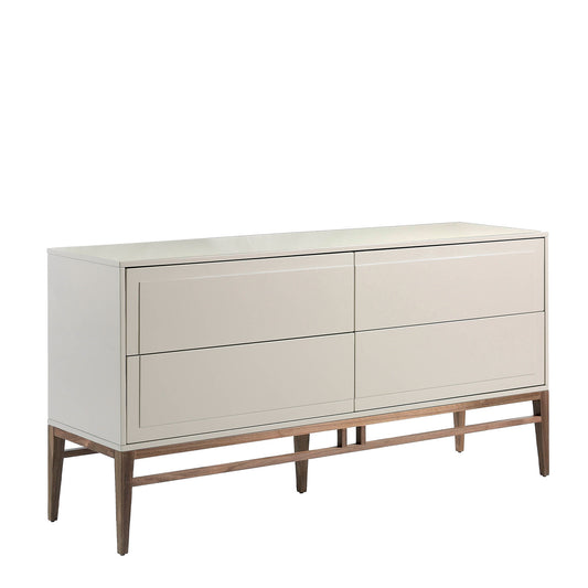 4-drawer sideboard with wooden legs walnut-veneered - Angel Cerdá S.L