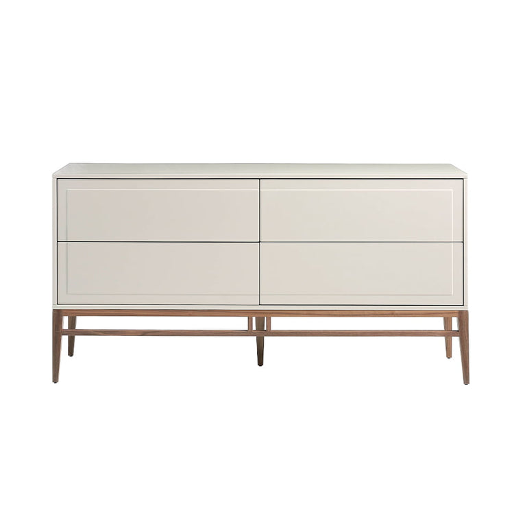 4-drawer sideboard with wooden legs walnut-veneered - Angel Cerdá S.L