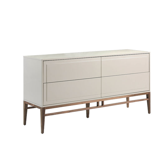 4-drawer sideboard with wooden legs walnut-veneered - Angel Cerdá S.L