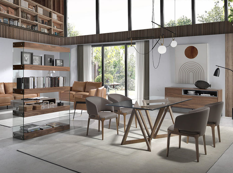 Bookshelves in walnut veneered wood - Angel Cerdá S.L