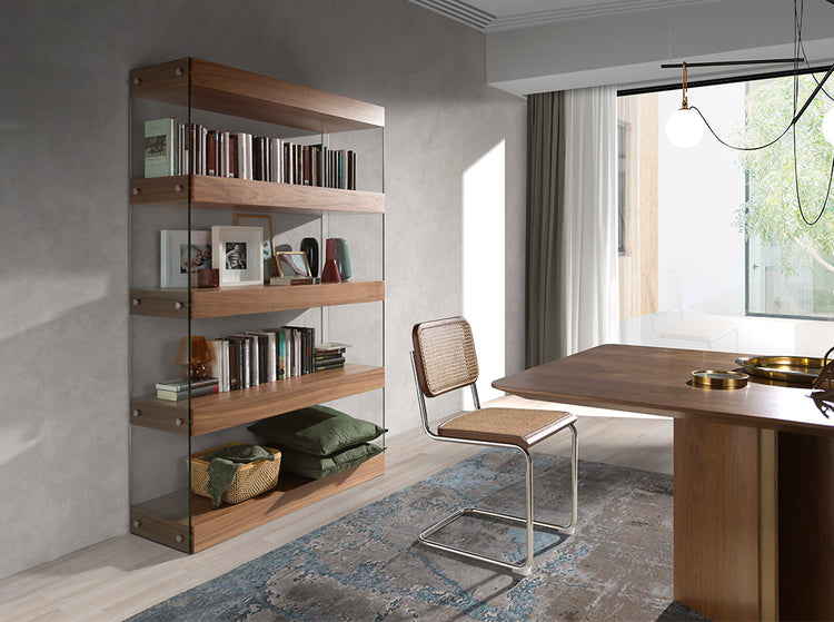 Bookshelves in walnut veneered wood - Angel Cerdá S.L