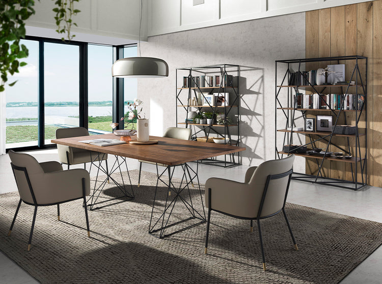 Steel bookshelf with wooden shelves - Angel Cerdá, S.L.