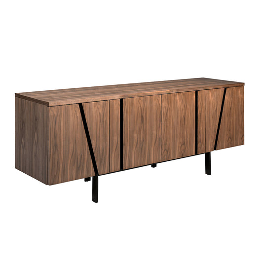 Sideboard lacquered in white and details in chrome plated - Angel Cerda