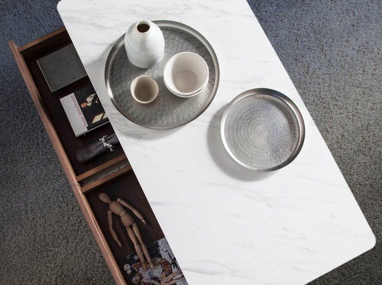 Coffee table made of walnut-veneered wood - Angel Cerdá S.L