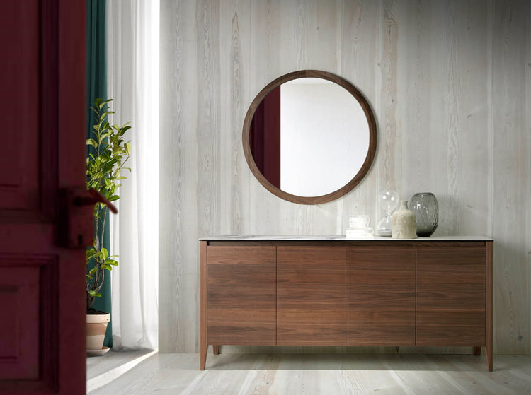 Sideboard with 4 door made of walnut-veneered wood - Angel Cerdá S.L