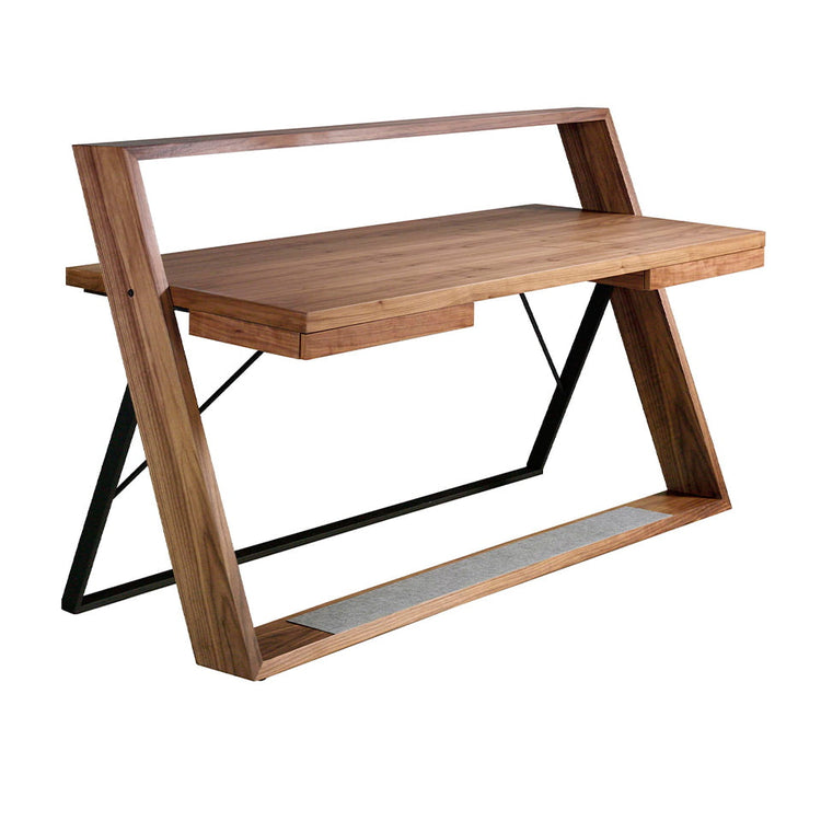 Rectangular walnut and steel office desk - Angel Cerda S.L