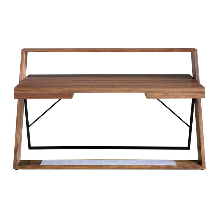 Rectangular walnut and steel office desk - Angel Cerda S.L