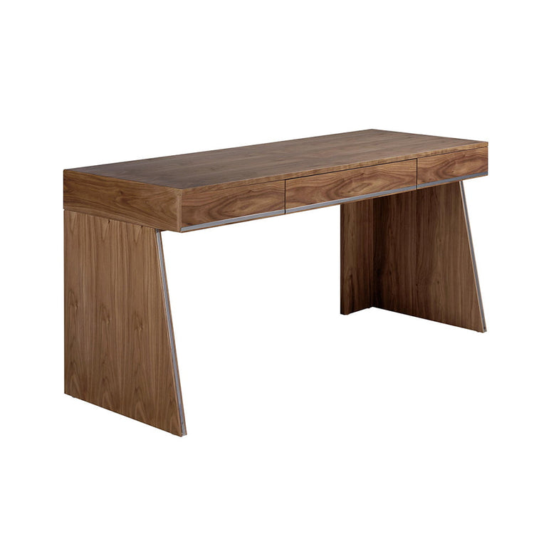 Walnut office desk with steel details - Angel Cerda S.L