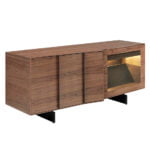 Walnut and crystal sideboard with interior lighting - Angel Cerda S.L