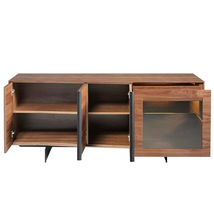 Walnut and crystal sideboard with interior lighting - Angel Cerda S.L