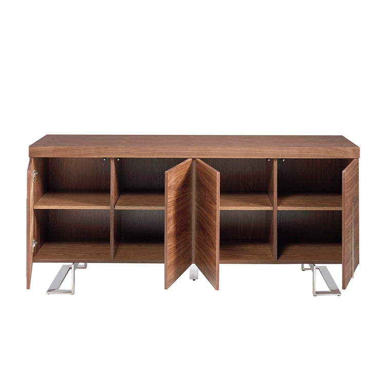 Walnut and chromed stainless steel sideboard - Angel Cerda S.L