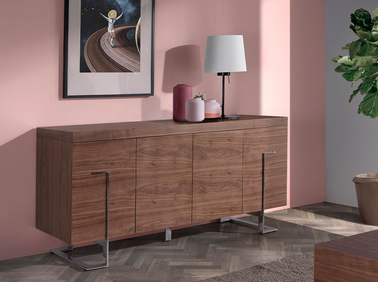 Walnut and chromed stainless steel sideboard - Angel Cerda S.L