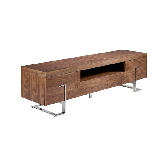 TV cabinet walnut and chrome stainless steel - Angel Cerda S.L