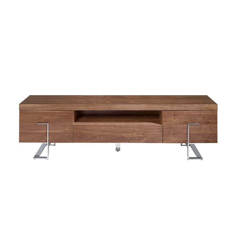 TV cabinet walnut and chrome stainless steel - Angel Cerda S.L