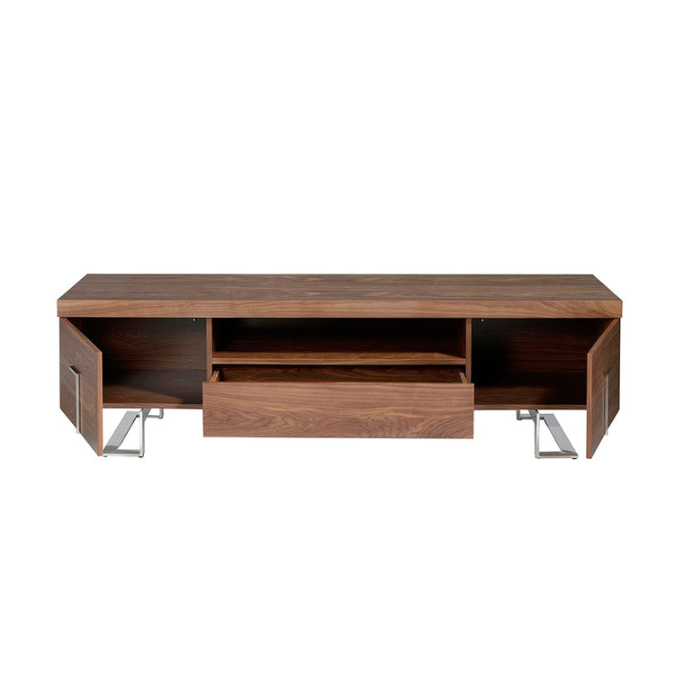 TV cabinet walnut and chrome stainless steel - Angel Cerda S.L