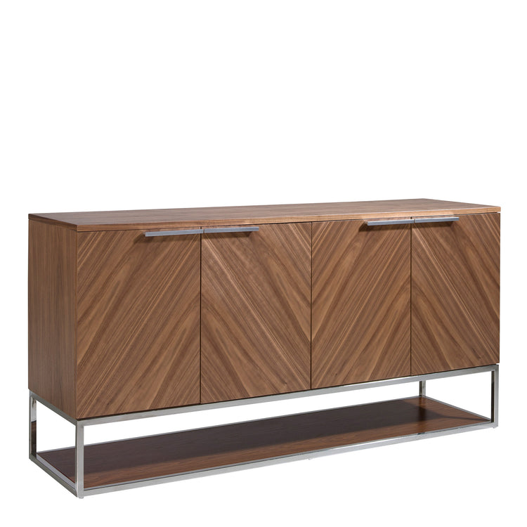 Sideboard walnut and chromed steel-Angel Cerdá