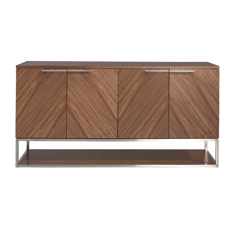 Sideboard walnut and chromed steel-Angel Cerdá