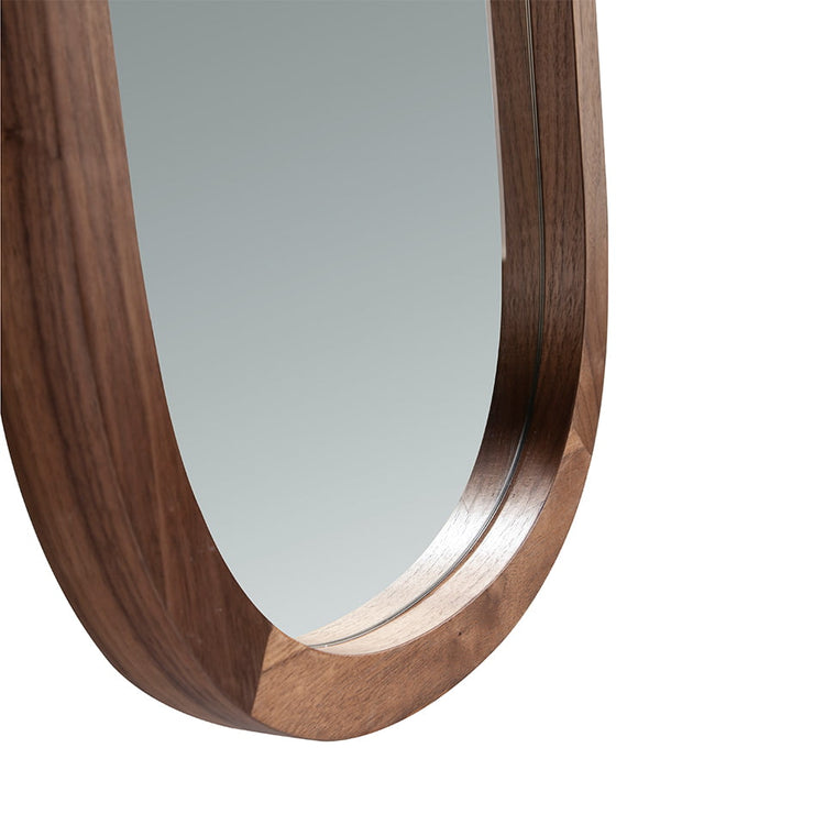 Walnut wood wall mirror-Angel Cerdá