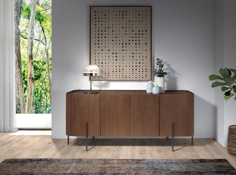 Sideboard walnut and matt steel-Angel Cerdá