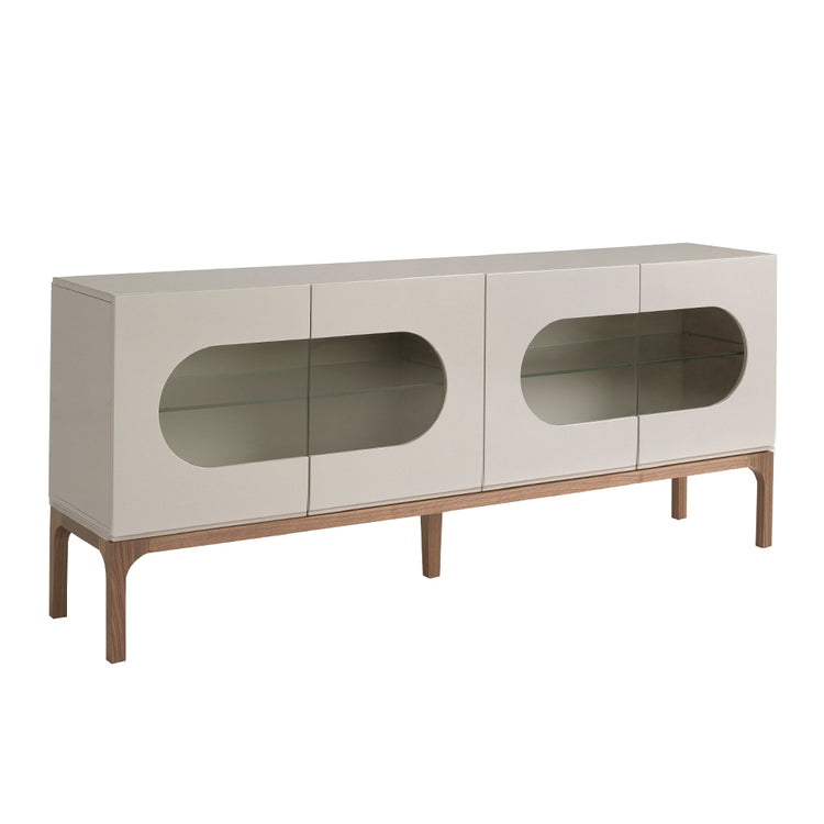 Gray and walnut wood sideboard with interior lighting - Angel Cerdá