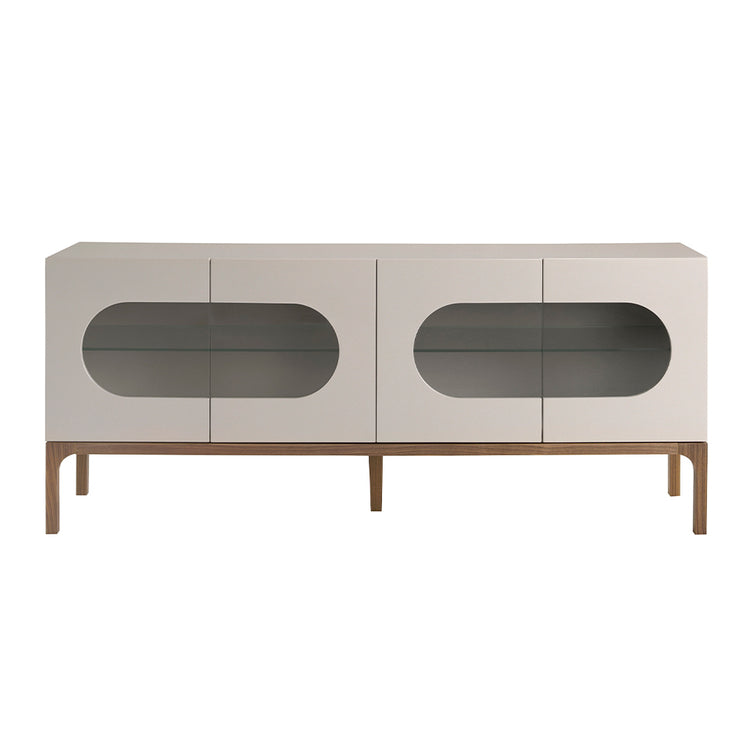 Gray and walnut wood sideboard with interior lighting - Angel Cerdá