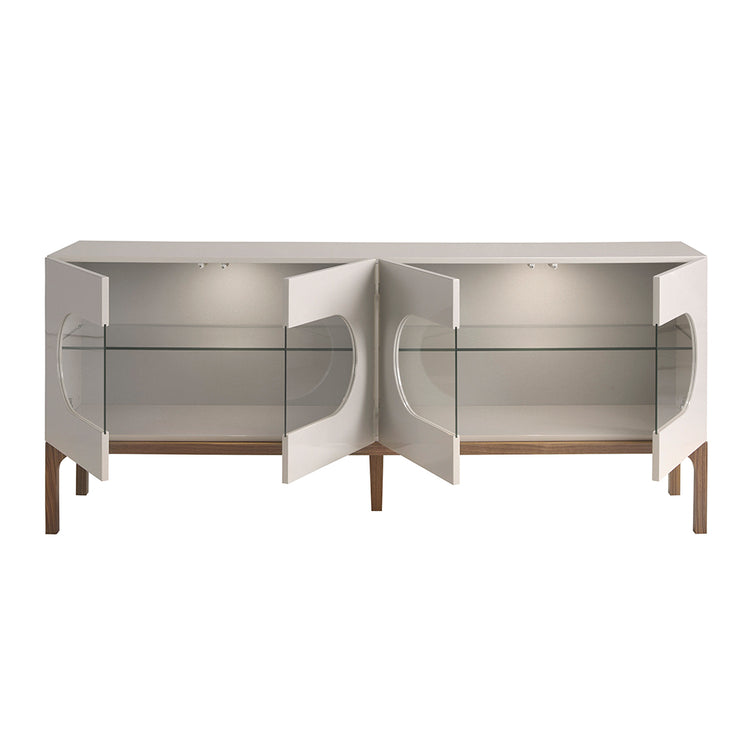 Gray and walnut wood sideboard with interior lighting - Angel Cerdá