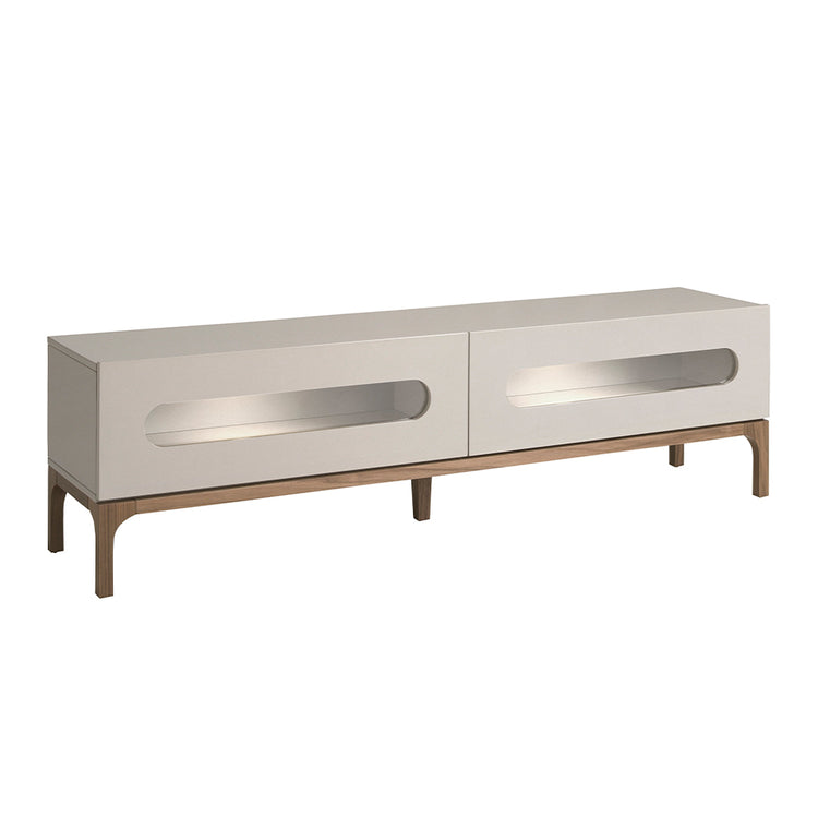 Gray and walnut wood TV cabinet with interior lighting - Angel Cerdá