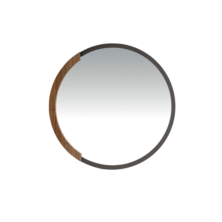 Round black steel wall mirror - Angel Cerdá