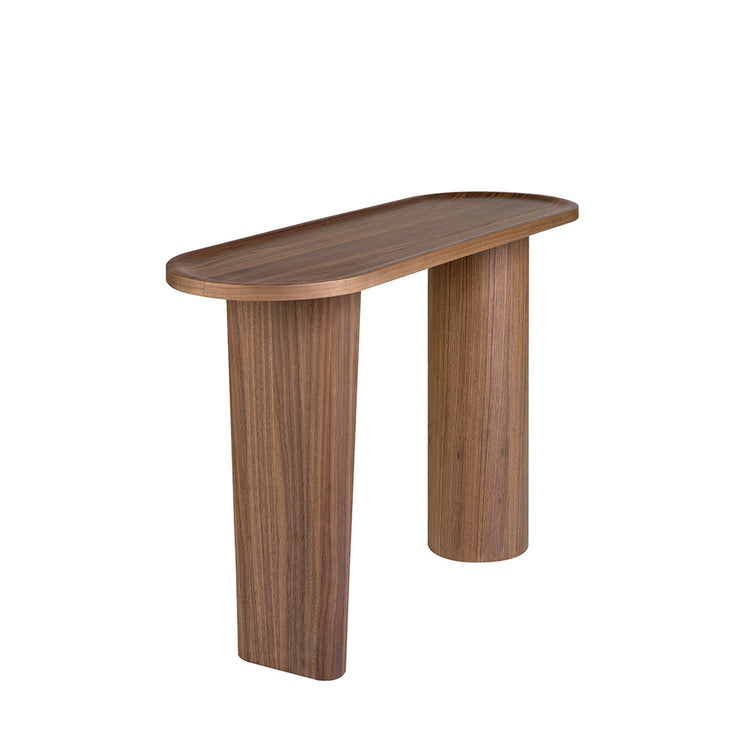 Oval walnut console table - Angel Cerdá