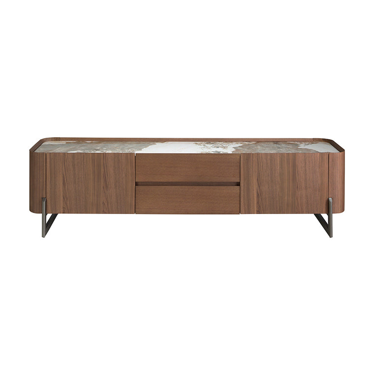 TV stand walnut and dark metallic steel - Angel Cerdá