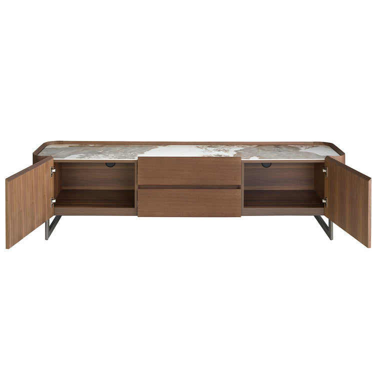 TV stand walnut and dark metallic steel - Angel Cerdá