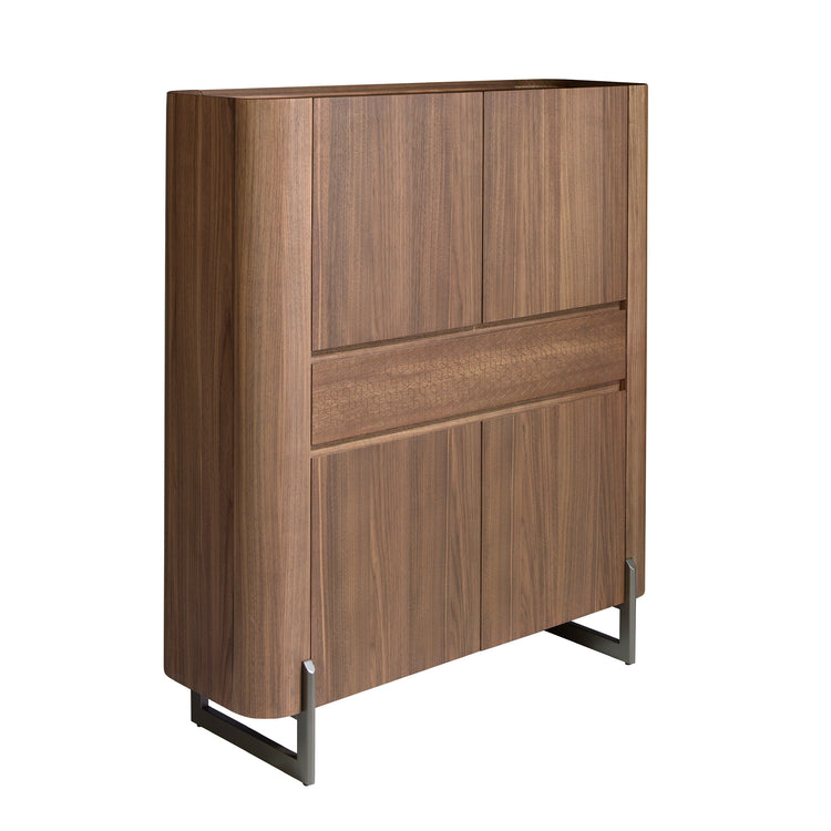 Tall sideboard walnut and dark metallised steel - Angel Cerdá