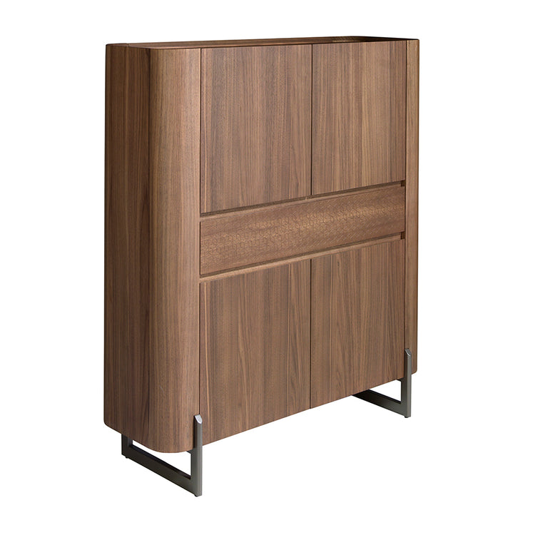 Tall sideboard walnut and dark metallised steel - Angel Cerdá