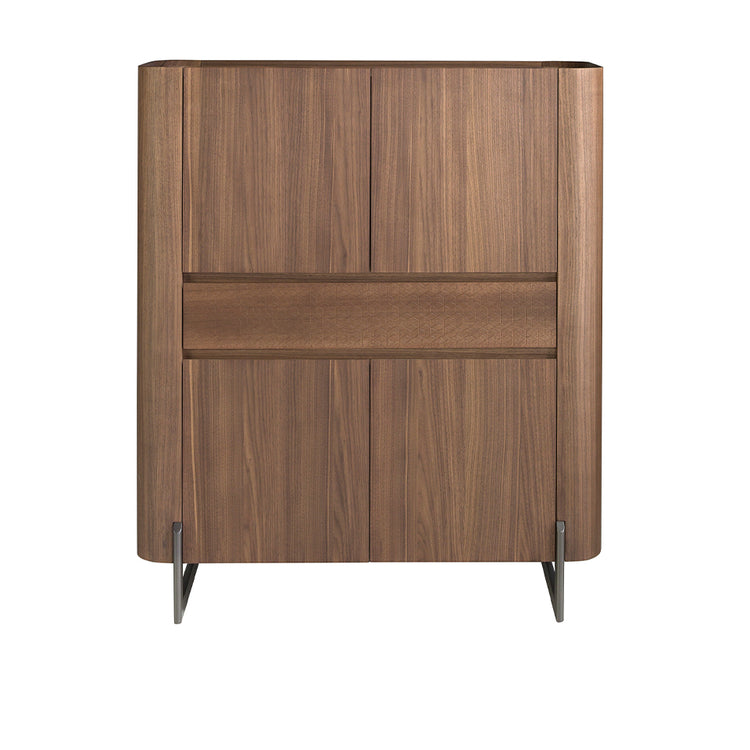 Tall sideboard walnut and dark metallised steel - Angel Cerdá