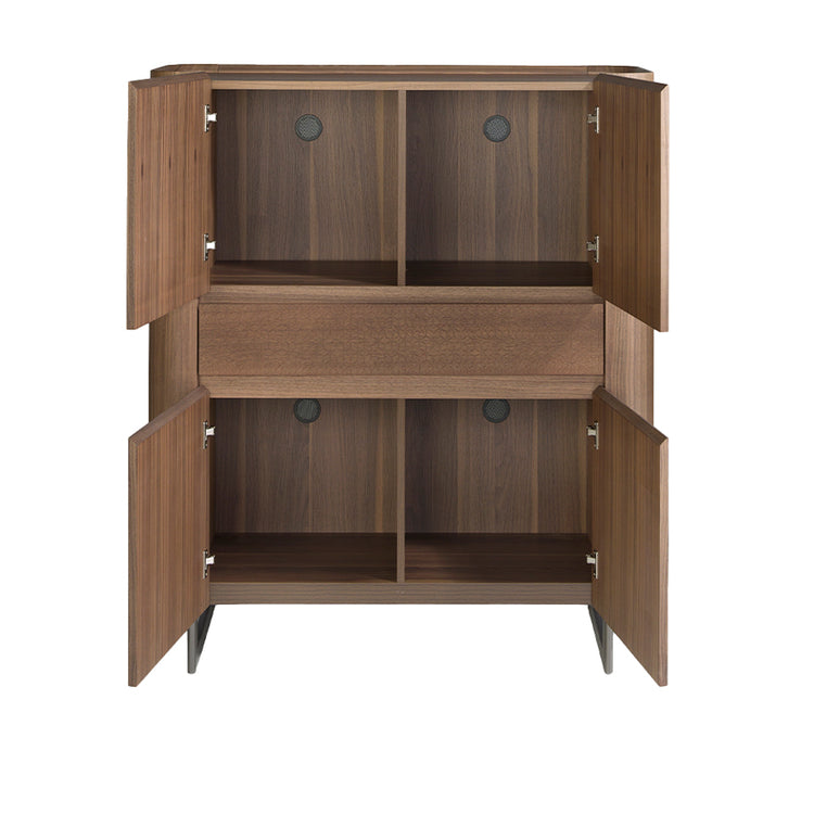 Tall sideboard walnut and dark metallised steel - Angel Cerdá