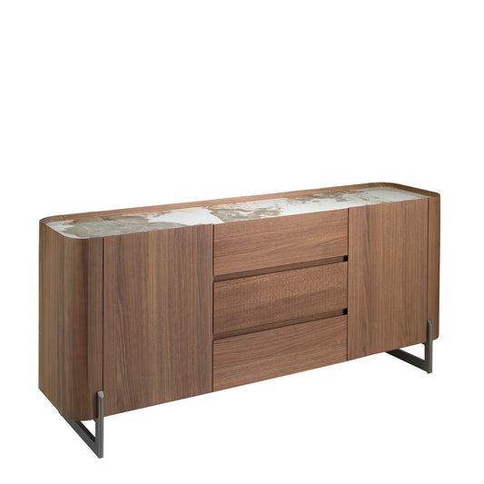 Sideboard walnut and dark metallic steel - Angel Cerdá