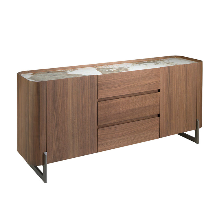 Sideboard walnut and dark metallic steel - Angel Cerdá