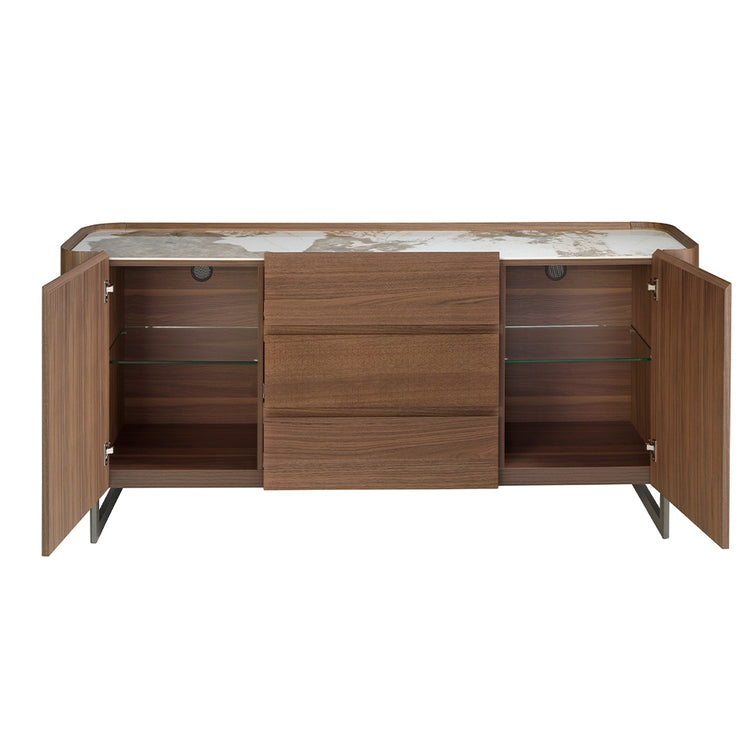 Sideboard walnut and dark metallic steel - Angel Cerdá