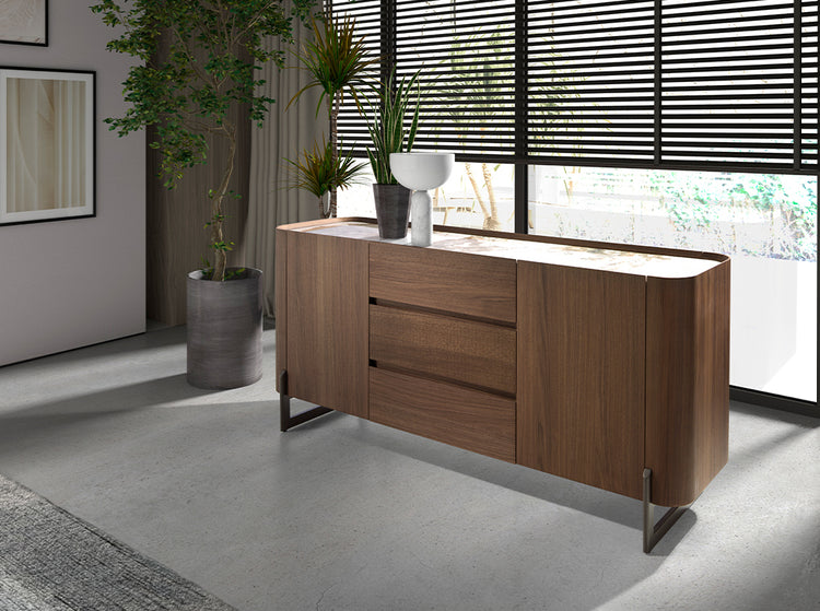 Sideboard walnut and dark metallic steel - Angel Cerdá