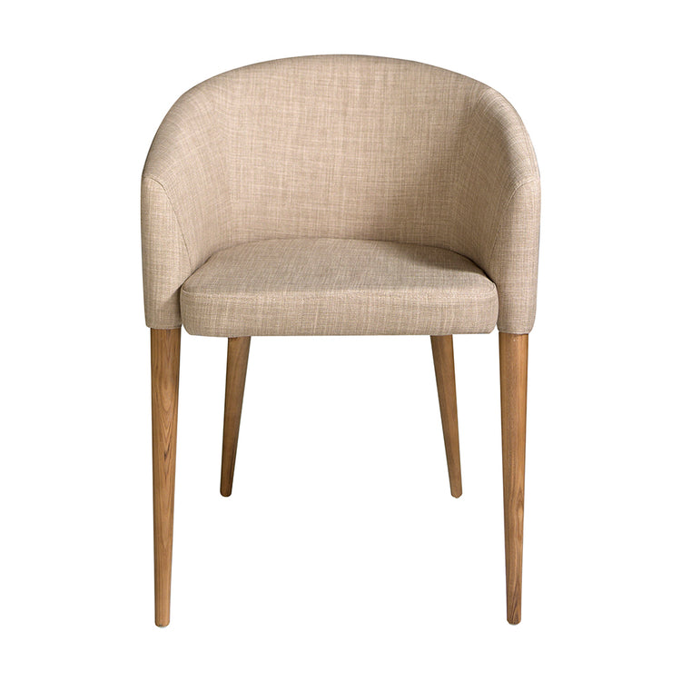 Upholstered armchair with legs in walnut colour - Angel Cerdá S.L