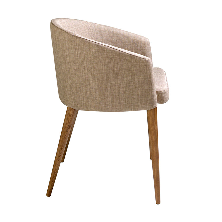 Upholstered armchair with legs in walnut colour - Angel Cerdá S.L