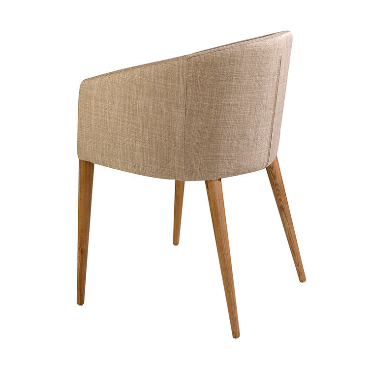 Upholstered armchair with legs in walnut colour - Angel Cerdá S.L