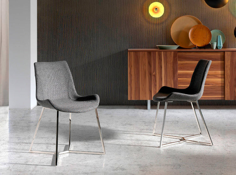 Chair with stainless steel legs and seat upholstered - Angel Cerdá S.L