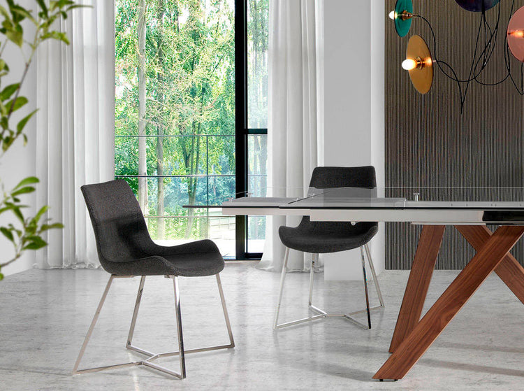 Chair with stainless steel legs and seat upholstered - Angel Cerdá S.L