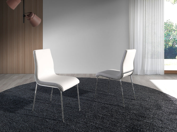 Upholstered chair with stainless steel frame - Angel Cerdá S.L