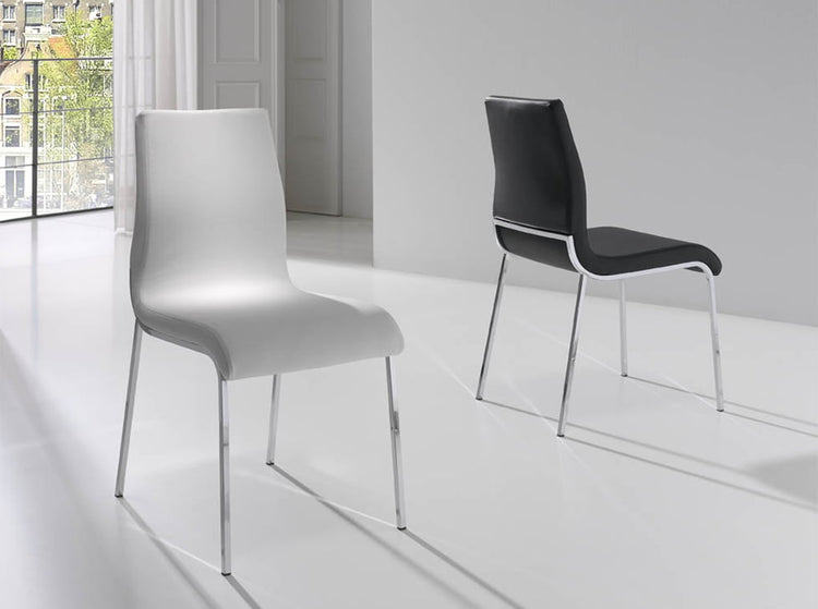 Upholstered chair with stainless steel frame - Angel Cerdá S.L