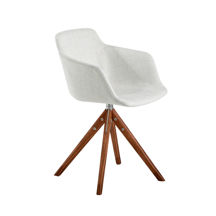 Swivel chair in fabric with structure in walnut - Angel Cerdá S.L