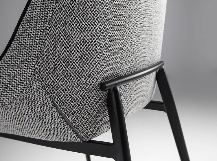 Chair upholstered in fabric with black steel structure - Angel Cerda S.L.