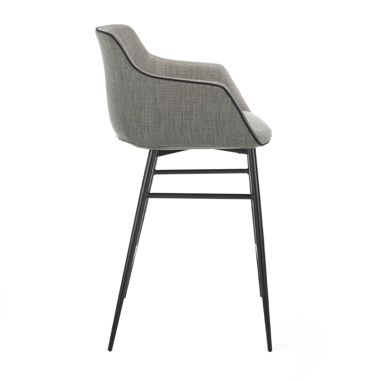 Upholstered stool with black steel frame - Angel Cerda S.L.